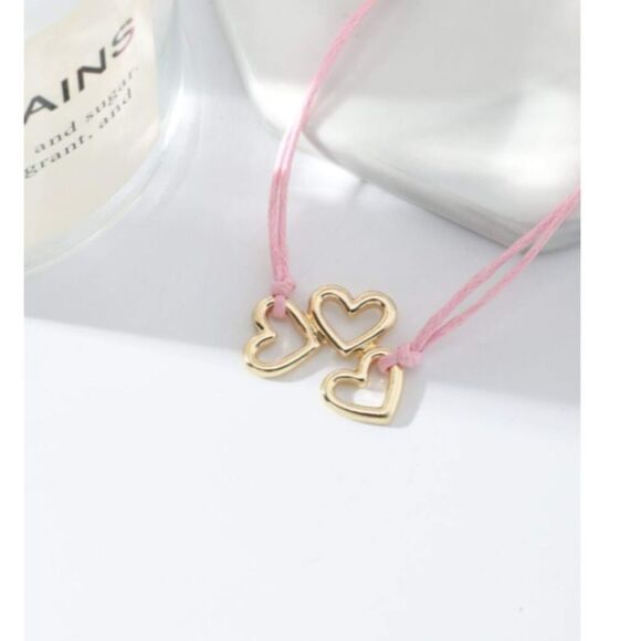 Pink Rope Hearts Bracelet - Picture 2 of 4